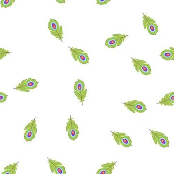 Pattern drawing feather exotic bird cartoon vector Stock Illustration