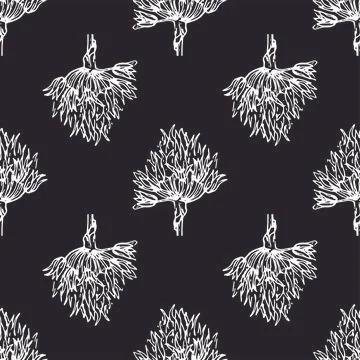 A pattern from a drawing of meadow onion flowers. seamless pattern of onion Illustrazione stock
