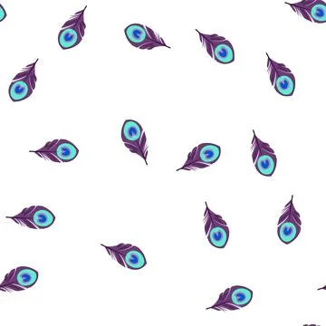 Pattern drawing peacock feather cartoon vector Illustrazione stock