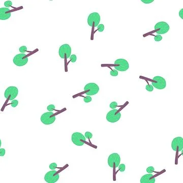 Pattern drawing tree doodle flat cartoon vector Illustrazione stock