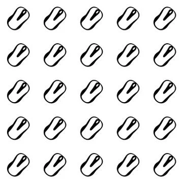 Pattern from the drawn computer mice at an angle Stock Illustration