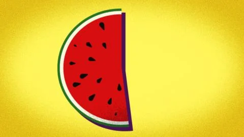Pattern of a drawn watermelon, representation for summer holidays Stock Illustration