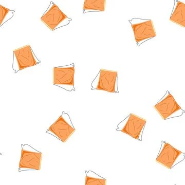 Pattern drawstring sack icon parcel with pull cord Stock Illustration