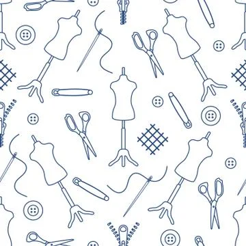 Pattern Dressmaking tools Tailor Atelier Sewing 스톡 일러스트