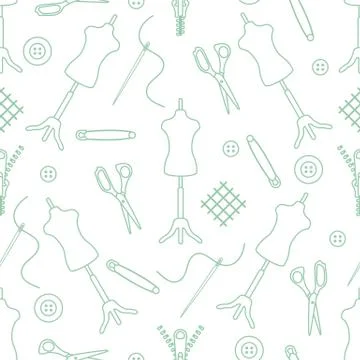Pattern Dressmaking tools Tailor Atelier Sewing 스톡 일러스트
