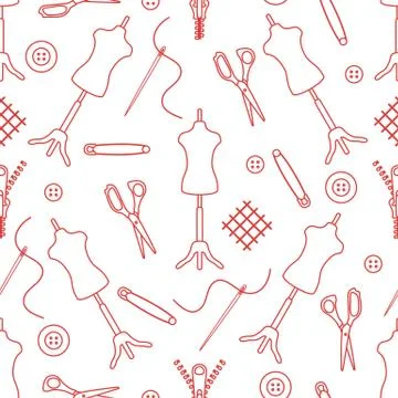 Pattern Dressmaking tools Tailor Atelier Sewing 스톡 일러스트