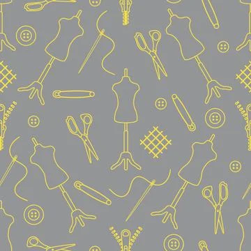 Pattern Dressmaking tools Tailor Atelier Sewing Stock Illustration