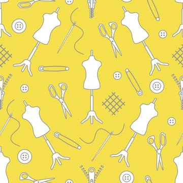 Pattern Dressmaking tools Tailor Atelier Sewing Stock Illustration