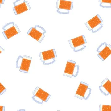 Pattern drink beer glass cartoon vector Stockillustratie