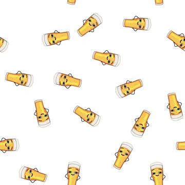 Pattern drink beer mug character cartoon vector イラスト素材