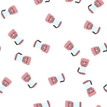 Pattern drink blender cartoon vector Stock Illustration