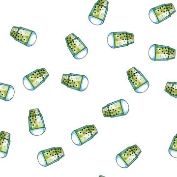 Pattern drink bubble tea cartoon vector Stock Illustration