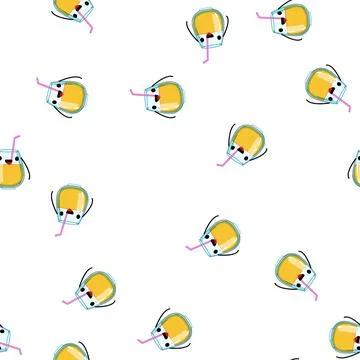 Pattern drink cocktail character cartoon vector Stock Illustration