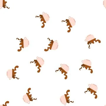 Pattern drink coffee cup splash cartoon vector Illustrazione stock