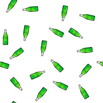 Pattern drink glass bottle soda cartoon vector イラスト素材