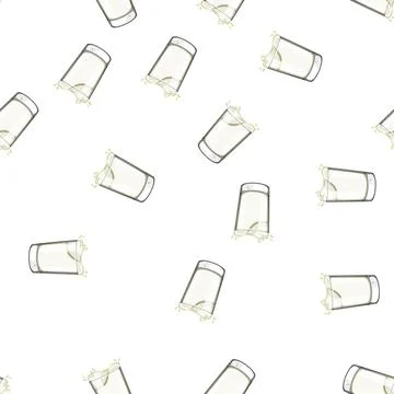 Pattern drink milk cup cartoon vector Stock Illustration