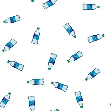 Pattern drink mineral water bottle cartoon vector Stock Illustration