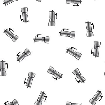 Pattern drink moka pot coffee cartoon vector 스톡 일러스트
