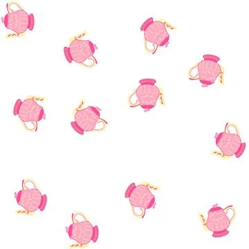 Pattern drink teapot ceramic cartoon vector Stock Illustration