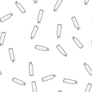 Pattern drink water bottle cartoon vector Stock Illustration