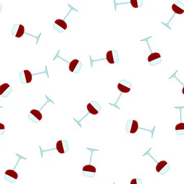 Pattern drink wine glass cartoon vector Stock Illustration