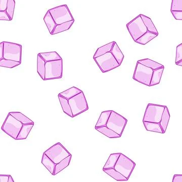 Pattern drinks ice cubes reusable cartoon vector Stock Illustration