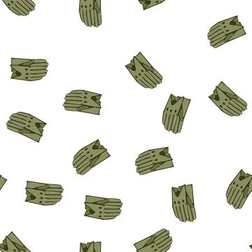 Pattern driving leather gloves cartoon vector Stock Illustration