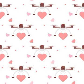 Pattern Drone heart Valentine's day Wedding Birth Stock Illustration