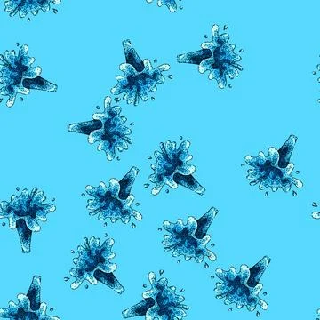 Pattern drop water splash sketch hand drawn Stock Illustration