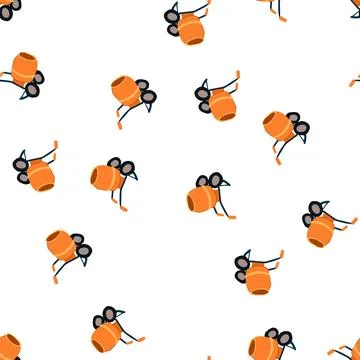 Pattern drum concrete mixer cartoon vector Stock Illustration