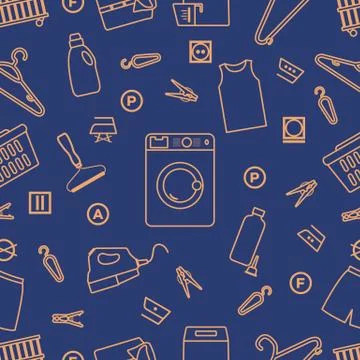 Pattern Dry cleaning Laundry Laundromat service 스톡 일러스트