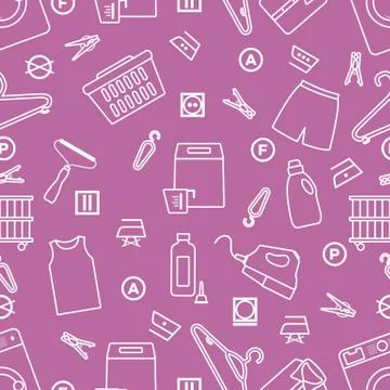 Pattern Dry cleaning Laundry Laundromat service Stock Illustration