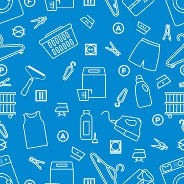 Pattern Dry cleaning Laundry Laundromat service Illustrazione stock