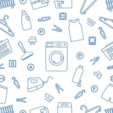 Pattern Dry cleaning Laundry Laundromat service 스톡 일러스트