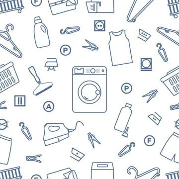 Pattern Dry cleaning Laundry Laundromat service 스톡 일러스트