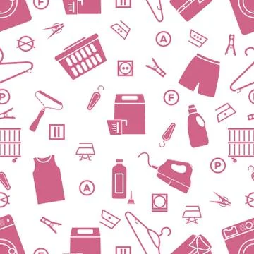 Pattern Dry cleaning Laundry Laundromat service Illustrazione stock
