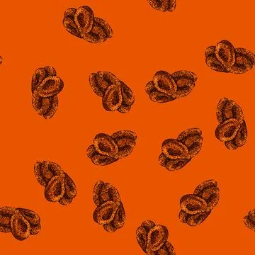 Pattern dry dried fruit sketch hand drawn Illustrazione stock