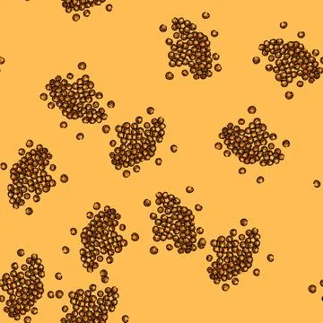 Pattern dry lentils sketch hand drawn Stock Illustration