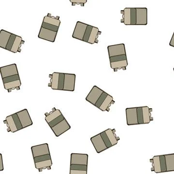Pattern duffel backpack cartoon vector Illustrazione stock