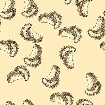 Pattern dumpling sketch hand drawn Stock Illustration