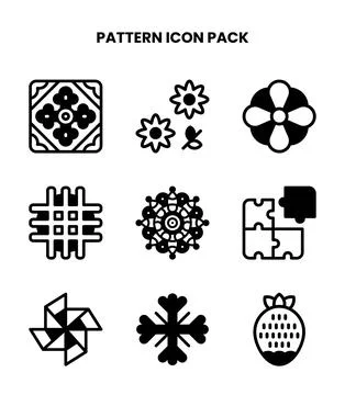 Pattern DuoTone Graphics Icons Pack Stock Illustration