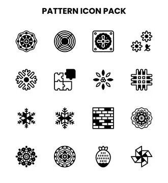 Pattern DuoTone SVG Icons Pack Stock Illustration