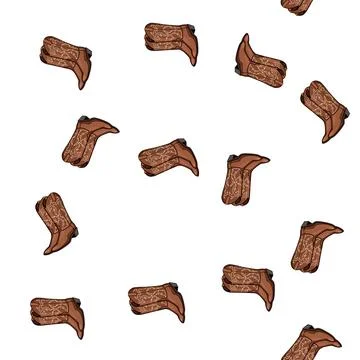 Pattern durable cowboy boots cartoon vector 库存插图