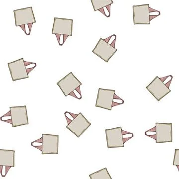 Pattern durable fabric grocery bag cartoon vector Stock Illustration
