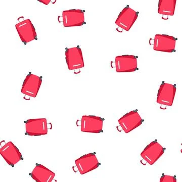 Pattern durable hard shell suitcase cartoon vector 库存插图