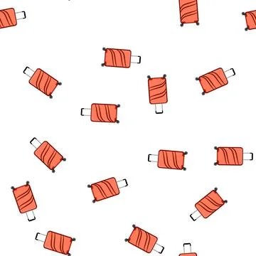 Pattern durable hard shell suitcase cartoon vector Illustrazione stock