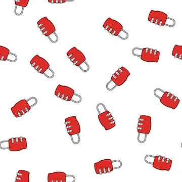 Pattern durable luggage lock cartoon vector Stock Illustration