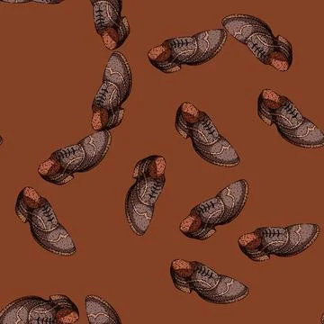 Pattern durable shoe leather sketch hand drawn Stock Illustration