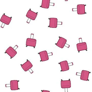 Pattern durable soft shell suitcase cartoon vector イラスト素材