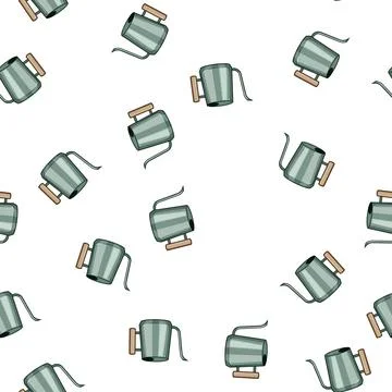 Pattern durable watering can metal cartoon vector Stock Illustration
